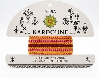 Cinta tradicional argelina Kardoune para alisar el cabello, de algodón, 4 m de largo, método natural sin calor, estilo cabilio.