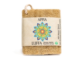 Éponge Luffa Naturel avec Corde d'Égypte | Bain & Douche | Exfoliant Corps | Soin pour la Peau | Écologique 100% Biodégradable | Grande
