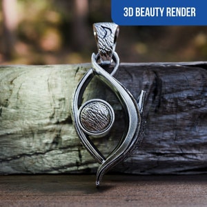 Earth Eye Pendant STL - Eco-Friendly 3D Printed Necklace, Nature Inspired Jewelry Design, Downloadable STL File for 3D Printing & Casting