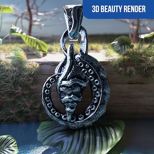 3D jewelry design Octopus Shell pendant. 3D jewelry model for jewelry casting and 3D printing. Download and print jewelry stl file