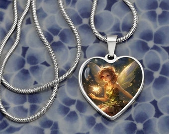 Enchanted Ellyllon Wales Fairy Heart Pendant - Empower Your Love with a Touch of Magic | A Perfect Gift for Her | Sister Necklace Gift