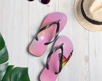 Enchanted Butterfly Glow Flip Flops for Girls | Celebrity Flip Flops | Girls Swimming Pool Accessories | Mother's Day Gift | Beach Sandals