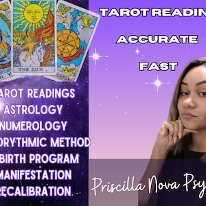 Leitura de Tarô personalizada no mesmo dia Leitura de Tarô Amor, Carreira e Dinheiro Baralho de Tarô Priscilla Nova Cartas de Tarô Método Algorítmico de Chama Gêmea