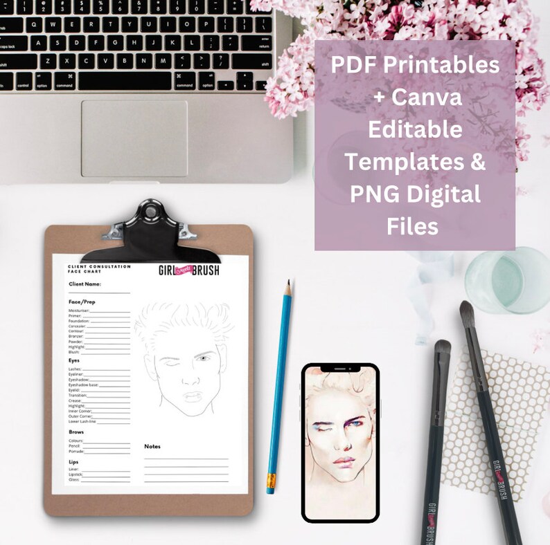 Face Chart Printable Template design Alex - Etsy
