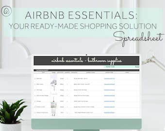 Airbnb Shopping List Spreadsheet: Canadian Short-Term Rental Supplies (Digital Download)