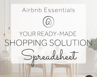 Airbnb Setup Shopping List: Canadian Hosts, Google Sheets (Digital Download)