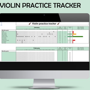 Violin Practice Tracker (Digital download) | Violin Journal | Gift for Violin Player | ViolinThemed Gift | Violin Practice Diary Digital