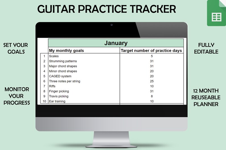Guitar Practice Tracker Digital download image 2