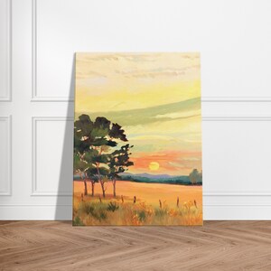 18x24 Sunrise Landscape Oil Painting Canvas Wall Art Print, Home Decor F62