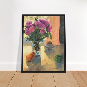 12x16 Pink Flower Bouquet Floral Oil Painting Framed Art Print F108