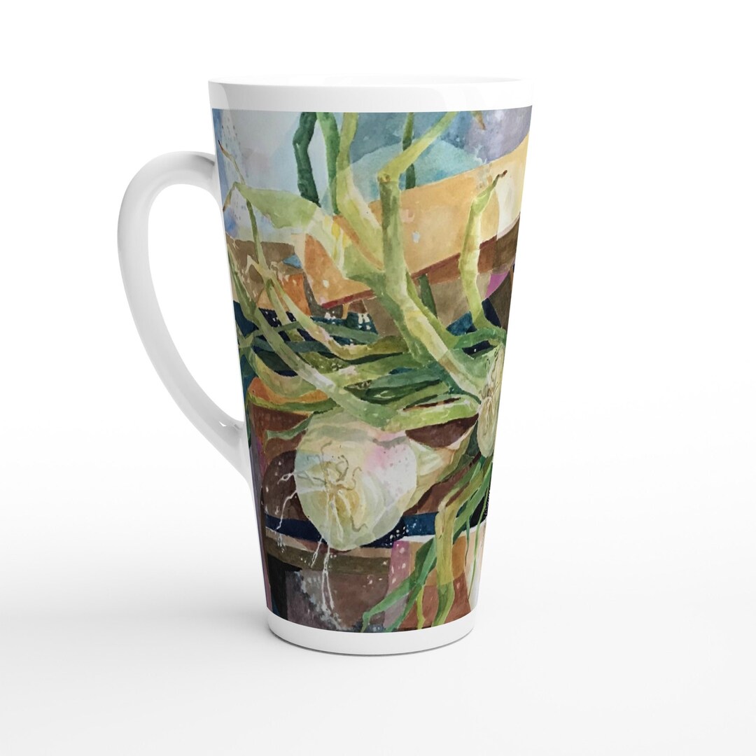 Onions Coffee Mug, Watercolor Coffee Mug, Onions Mug, Onions Watercolor Art, Watercolor Garden