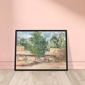 12x16 Southwestern Adobe Landscape Wooden Framed Art Print F85