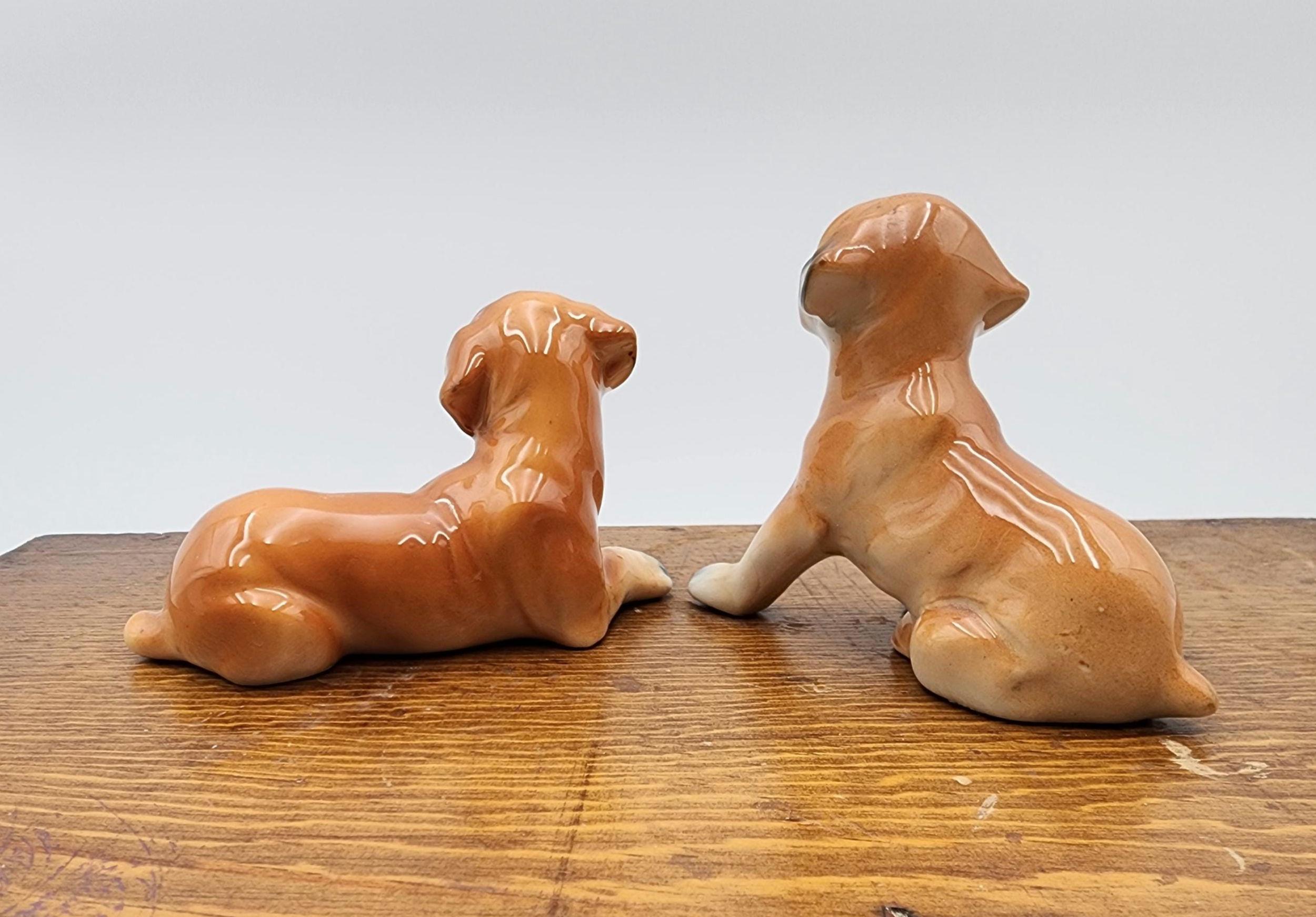 ヴィンテージ ボクサーの子犬の置物 – 日本製磁器の犬のペア - Etsy 日本
