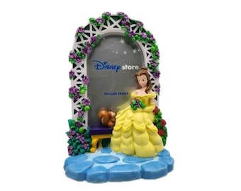Disney Store Belle Picture Frame Beauty and the Beast Floral Resin Photo Frame Vintage Princess Decor Collectible