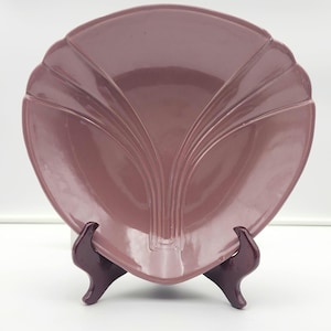 Vintage 1984 Haeger Pottery Platter - Pale Pink Art Deco MCM #3281