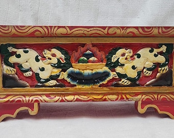 Handmade Tibetan Traditional Incense Burner with Foo Dogs Design – Storage & Burner