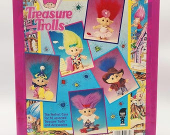 Vintage 1996 Treasure Troll Storage Case – Large 13” Troll Carrying Case with Handle – 90s Nostalgia