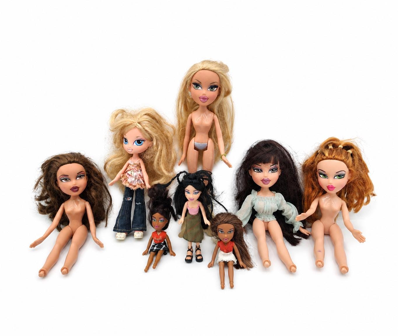 Bratz Dolls – Minis 2002, 2001 Dolls (missing Feet), Mixed Sizes