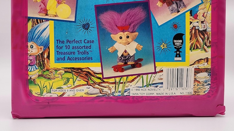Trolls Storage Vintage 1996 Treasure Troll Storage Case – Large 13” Troll Carrying ...