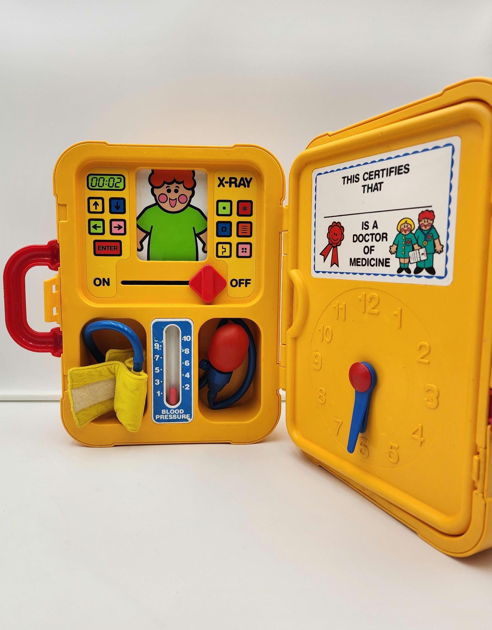 Vintage 1980s Little Tikes Doctor Medical Kit - Yellow Case