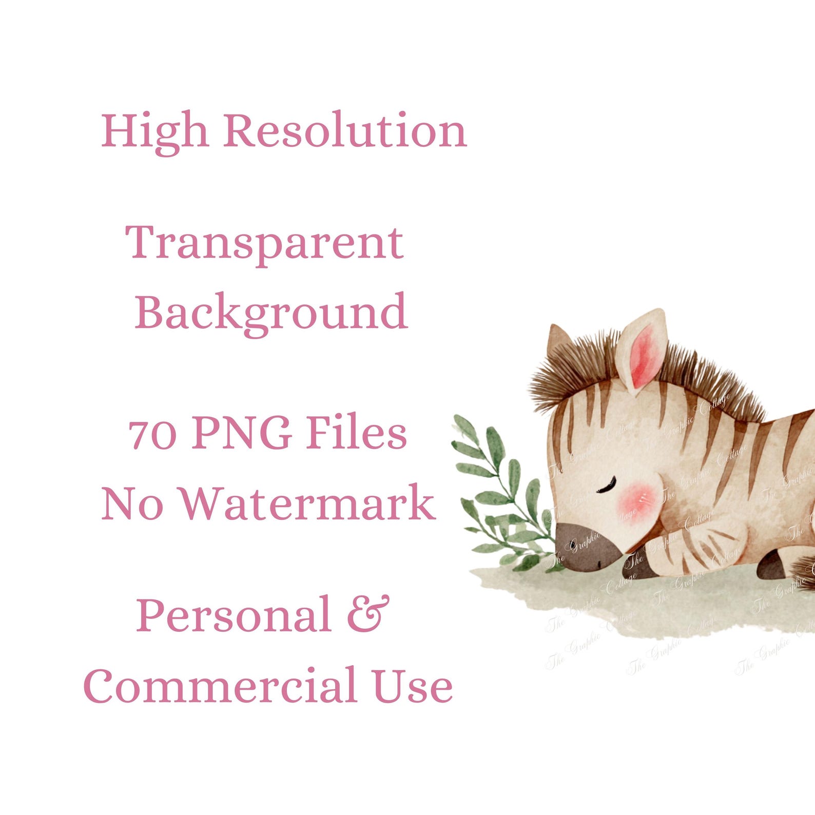 Watercolor Safari Clipart | Cute Jungle Animals PNG for Baby Shower ...