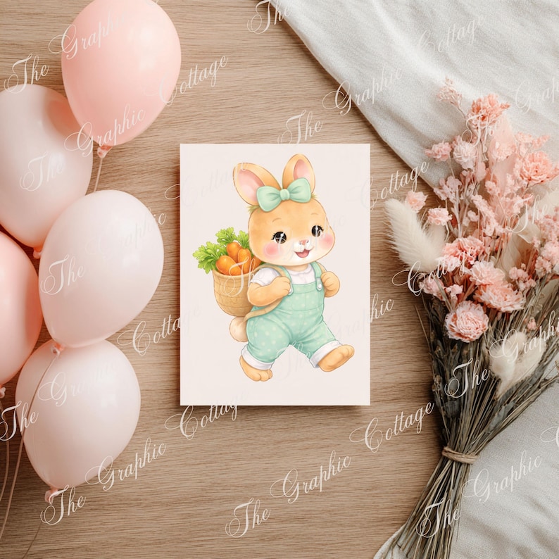 Watercolor Easter Bunnies Clipart, Pastel Bunny PNG, Spring Art, Cute ...