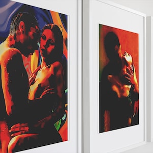 Die Sammlung umfasst 3 Paar Wandbilder, Intime Momente Drucke, Küssende Paare, sinnliche Wandbilder, Romantische Schlafzimmer Kunst, druckbare Wanddekoration