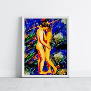 Printable Naked Wall Art, Sensual Couple Art, Romantic and Intimate Lovers