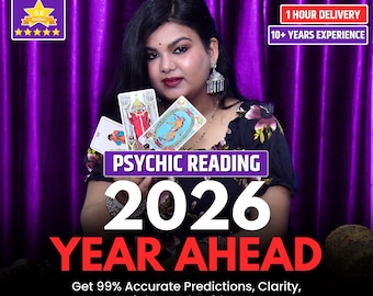 2026 Year Ahead Psychic Reading, (Same Hour) New Year Tarot Reading, New Year Guidance, 2026 Predictions, Digital Download