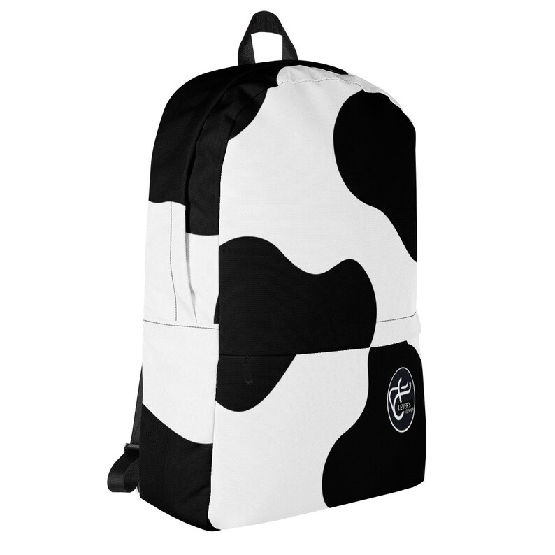 Pink Gray Cow Pattern Print Premium Backpack main image 0