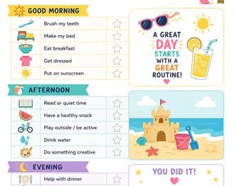 Summer routine chart for kids