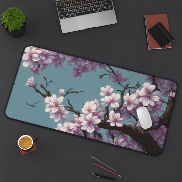 Cherry Blossom Keyboard Mouse Pad Etsy