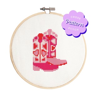 Cowboy Boots Cross Stitch Pattern PDF