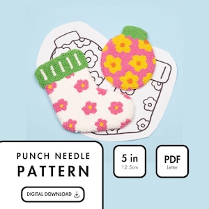 Christmas Coaster Pattern Mug Rug Punch Needle PDF Pattern Punch Needle Template Punch Needle Design Instant Download Pattern Christmas Pack