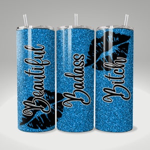 Badass Bitch 20oz Sublimation Tumbler Designs, 9.3 x 8.2, Skinny Tumbler Wrap PNG, Sublimation Designs PNG Seamless Tumbler Wrap