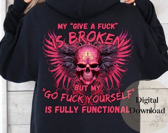 Funny Skull PNG: Irreverent Slogan Sublimation Design (Digital Download)
