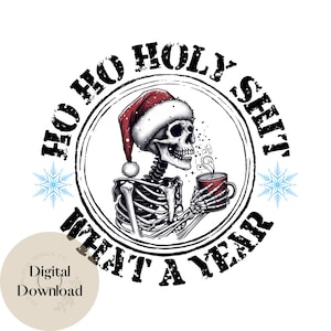 Esqueleto de Navidad de Papá Noel PNG de sublimación de Navidad PNG divertido de Navidad Diseños de sublimación de Navidad divertidos Diseño de camiseta impresa PNG de Navidad