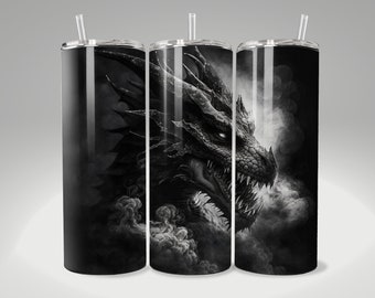 Dragon Tumbler Wrap: 20oz Skinny Sublimation Design (PNG)