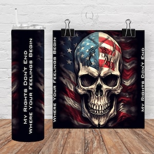 Patriotic Skull 20oz Tumbler Design: We The People PNG (Digital Download)