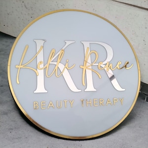 Personalized 3d Acrylic Round Mirror Logo Sign, Company Logo Sign, Office Sign, Salon Signage, 3D Acrylic Sign, Room Sign