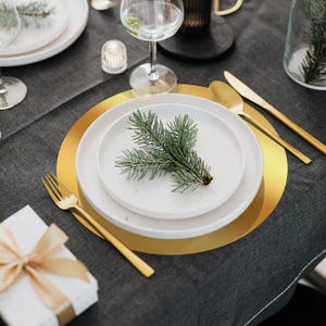 12&quot;x12&quot;, 6 pieces, Gold Charger Plates, Round Table Charger Plate, Wedding Charger Plate, Acrylic Charger Plate, Placemats Sets,