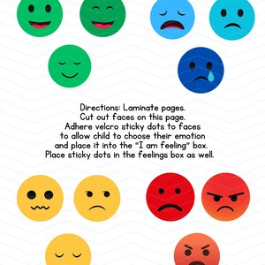 Emotions Chart, Interactive, Printable, Daily Feelings Chart, Colorful ...