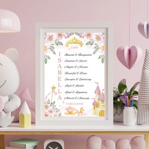 Acrostic Baby Girl Personalized Name, Nursery Wall Art, Positive Words Affirmation, Name meaning Poem, Baby Shower Gift, PRINT 8" x 10"