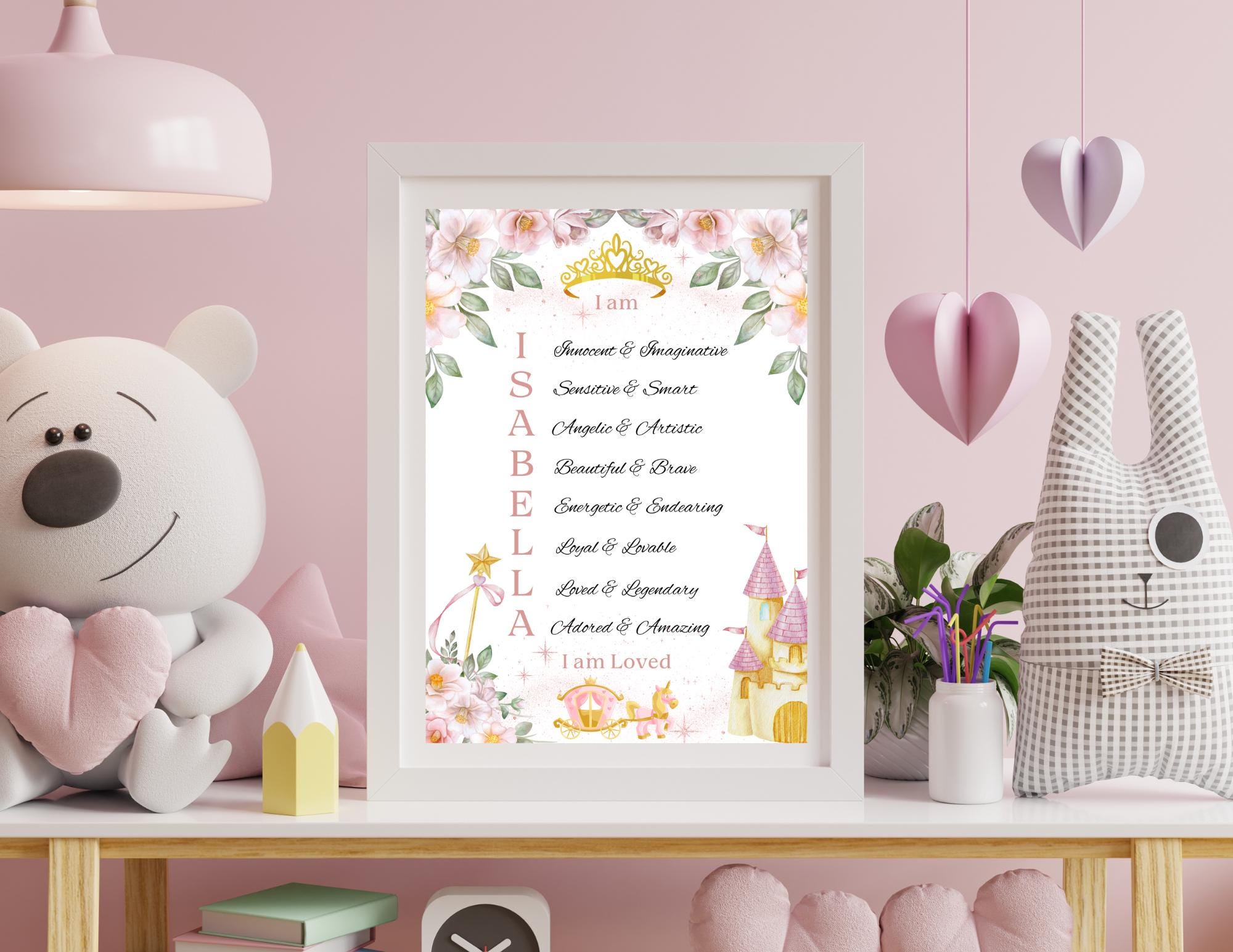 Acrostic Baby Girl Personalized Name, Nursery Wall Art, Positive Words Affirmation, Name meaning Poem, Baby Shower Gift, PRINT 8" x 10"