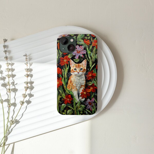 Mosaic Tile Art Ginger Cat iPhone Case