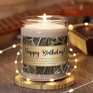 Happy Birthday Candle, Candle for Gifts, Mom Birthday Gift, Dad Birthday Gift, Gifts for Friend, Nana, Sister, Brother, Sentenced Candle 9oz