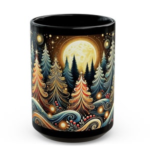 Vintage Style Christmas Mug, Retro Holiday Mug, Christmas Gift Mug, Christmas Coffee Mug, Christmas Lover Gift Idea, Kitchen Decor Mug 15oz