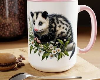 Possum Mug, Possum Art Mug, Cute Possum Mug, Birthday Gift, Possum Lover Gift, Wildlife Mug Gift, Opossum Mug, Kitchen Decor Coffee Mug 15oz