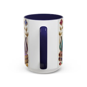 Stained Glass Style Cats Mug, Bookish Cat Art Mug, Jewel Tone Fantasy Cats Cup, Book Lover Mug 15oz image 15