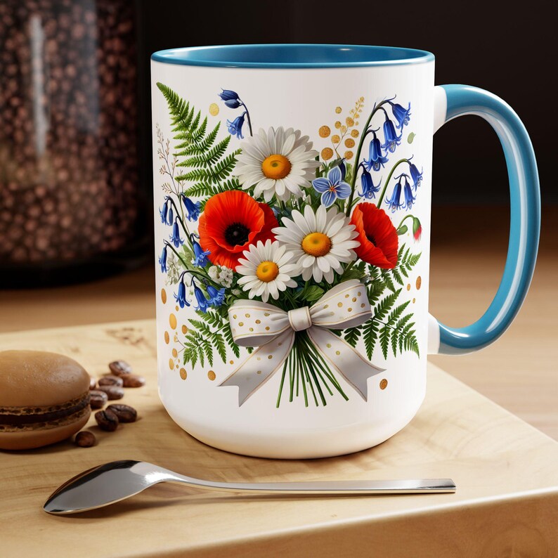 Wildflowers Mug, Boho Wildflowers Cottagecore Coffee Mug, Flower Garden ...
